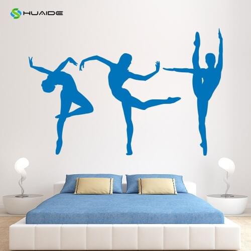 Ballet Wall Decal Ballerinas Vinyl Wall Art Sticker Girl Kids Room Sport Gym Nursery Dance Studio Nursery Mural Home Decor A121