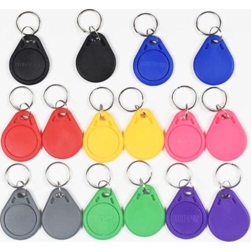 20Pcs RFID Tag Key Fob Keyfobs Keychain Ring Token 125Khz Proximity ID Card Chip EM4100 TK4100 for Access Control Attendance
