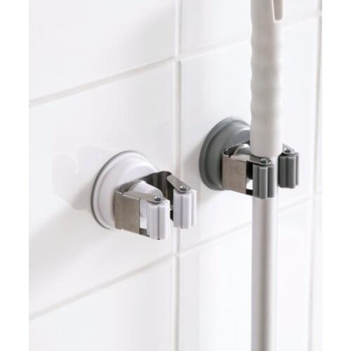 Traceless Sucker Hook Mop Holder Suction Cup Sweeper Clip Waterproof Sundries Broom Hanger Kitchen Bathroom Organizer Tools