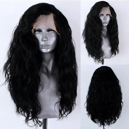 Long Black Hair Lace Wigs Loose Wavy Hair Glueless Heat Resistant Synthetic Lace Front Wigs for Black Women
