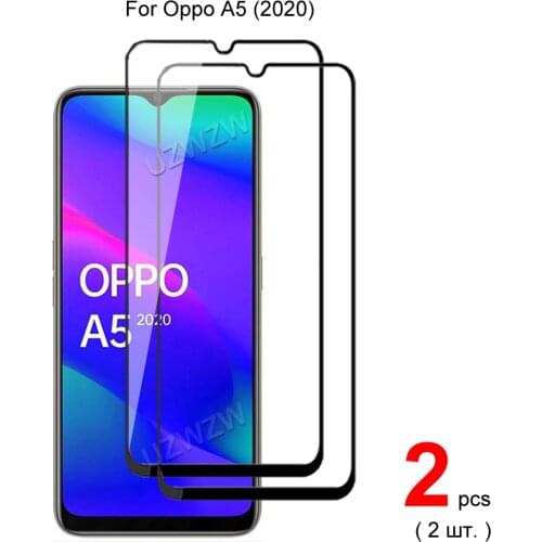 2pcs For Oppo A5 (2020) Full Cover Tempered Glass Screen Protector Protective Glass Guard Film