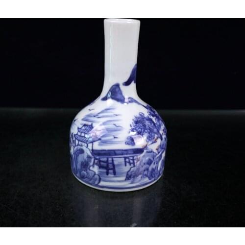 Chinese Ceramics Blue and White Flower Pattern Flower Arrangement Vase Porcelain Bell jar Chinaware