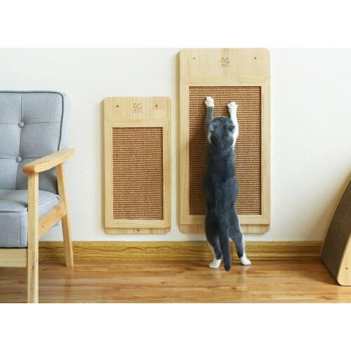 Cat Scratching Board Vertical Solid Wood Sisal Protection Sofa Not Dwarf Cat Toy Suction Cup Wall Hanging Decoration Claw Board