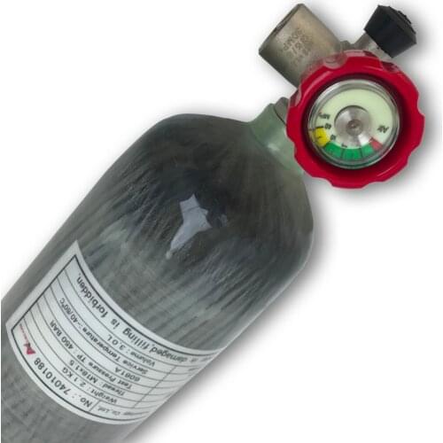 Red Safety Valve attached 4500Psi 3L Composite Carbon Fiber Cylinder PCP air gun rifle Paintball bottle air refill -V