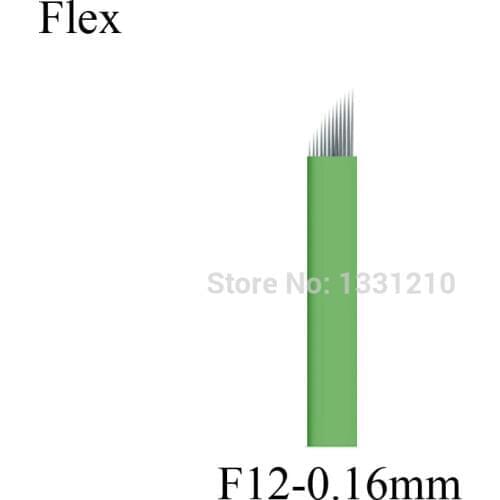 Lâmina Flex 12 Chanfrada - 0,16mm Nano 12 Pontas Laminas Tebori Microblading Needles For Permanent Makeup Manual Pen