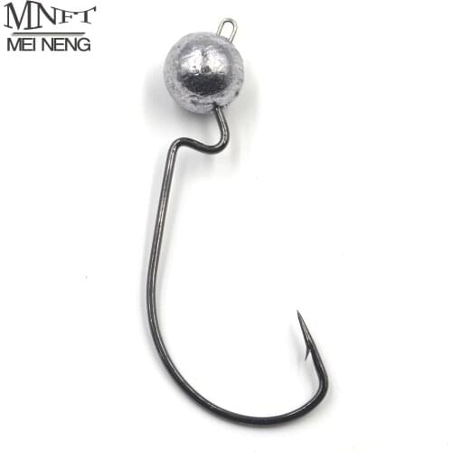 MNFT 30Pcs Crank Jig Round Head Hook 3.5g/7g/10g Jig Artificial Bait Worms Hook Soft Lure Artificial Bait Fishing Hook