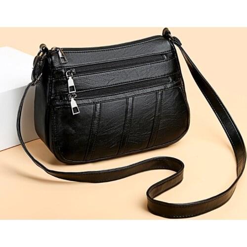 Fashion Soft PU Leather Shoulder Bag Women Large Capacity Crossbody Bag Vintage Small Square Bag Shopping Lady Shoulder Pouch