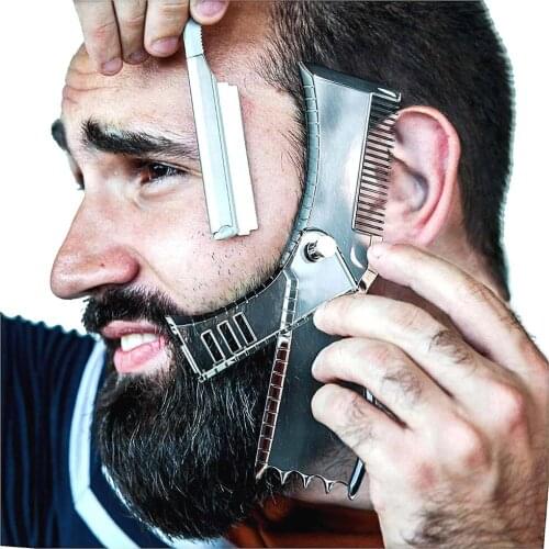 Men Beard Shaping Styling Template Comb Rotatable Mens Beards Combs Beauty Tool For Hair Beard Trimming Moustache Comb