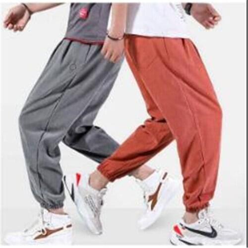 Plus Size M 6XL Men Harem Pants Japanese Harajuku Casual Cotton Trouser Man Jogger Pants Fitness Lace Up Streetwear Clothes