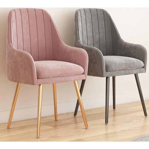 Household soft bag dining chair light luxury net red Nordic dressing chair dressing chair simple flannelette sponge back chair