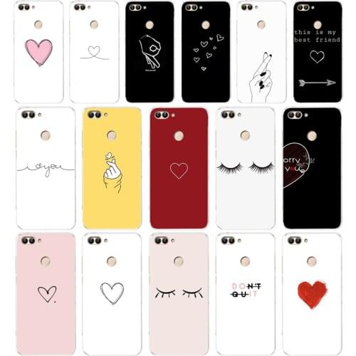 66AA Simple Line Art Abstract Love Heart Soft TPU Case Cover For Huawei Honor P Smart 2018 2019 Y6 Prime 2018 Nova 2i 3i View 10