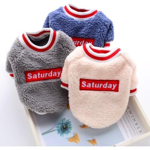 Saturday Clothes For Bulldogs Soft Autumn Winter Pet Cat Small Medium Animal Puppies Dog Coat Jacket Shirt Chihuahuaha Poodle