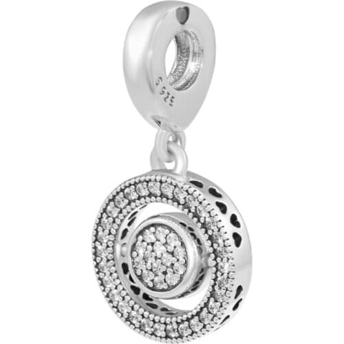 QANDOCCI 925 Sterling Silver Spinning Signature Dangle Charm Original Jewelry Fits For Bracelets & Bangle Per-Autumn Collection
