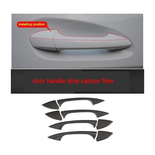 Door Handle Strip For Benz Carbon Fiber 4pcs Glk200 Glk260 300glk