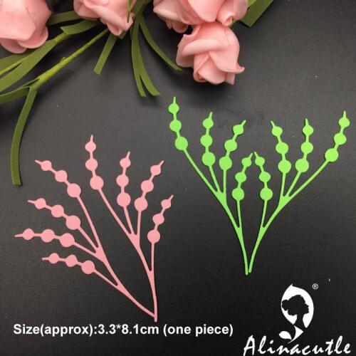 Alinacutle Metal Cutting Dies Cut 2pc Flower Leaf Branch Scrapbooking Paper Craft Album Card Punch Knife Art Cutter Die