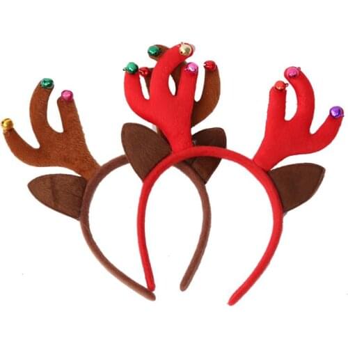 Christmas Headware Headband Bells Antlers Headband Kids Adult Christmas Gift For Children Reindeer Ornaments Photography Props