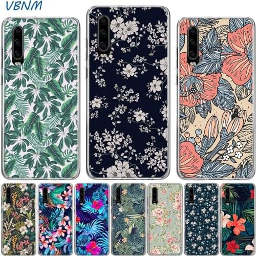 Flower Leaf Pattern Heart Silicone Case For Huawei P40 P30 P20 Mate 30 20 10 P10 Pro+ lite P Smart Z Plus + 2019 2018 Cover
