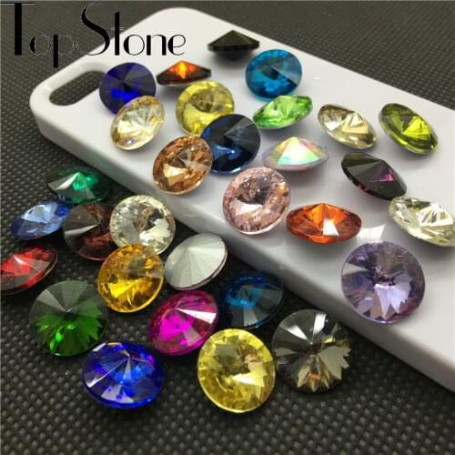 All Rest Colors RIVOLI CRYSTAL Rhinestones 6,8,10,12,14,16,18mm Round Glass Crystal fancy Stone