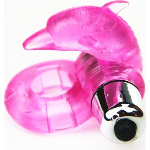 Dolphin finger ring vibrator lasting cocking clitoris Massager masturbation Vibrating delay ejaculation vibe Sex Toys For man