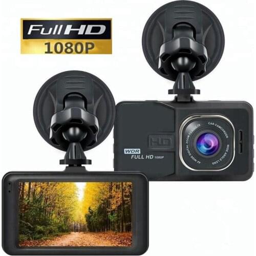 HD 3.0 LCD HD 1080P Car DVR Vehicle Camera Video Recorder Dash Cam Night Vision Driving Recorder Dashboard Camera Black