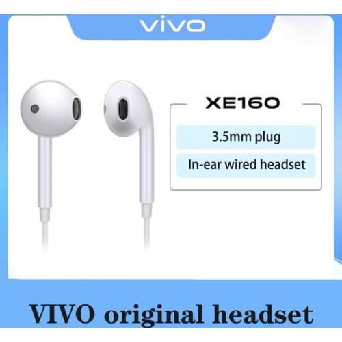 Vivo XE160 original earphones wired headset Earplugs with microphones white half in-ear wear comfortable