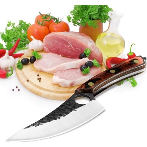 XYj Boning Knife 5 Inch Full Tang Wood Handle Sharp Blade Filleting Outdoor Camping Hunting Knife Tool Forged Kitchen Cutlery