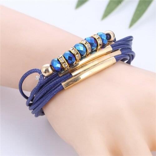 Bohemian Simple Bracelets For Women 2020 Fashion Ladies Slim Strips Multilayer Wide Wrap Bracelet Female Hand Jewelry Gift