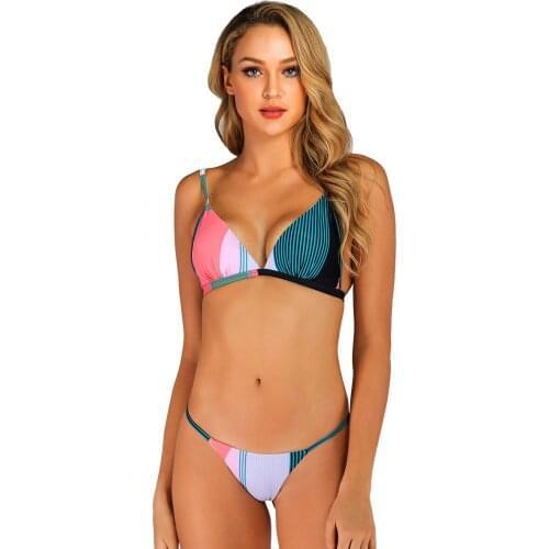 Spring and Summer Womens Split Bikinis Swimsuit Printing Suit