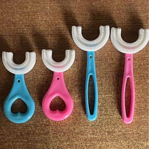 U-shape silicone manual toothbrush children lazy people including brushing instrument oral cavity clean baby toothbrush