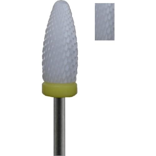 1pcs White Ceramic Nail Drill Bit - Flame Bit - XF