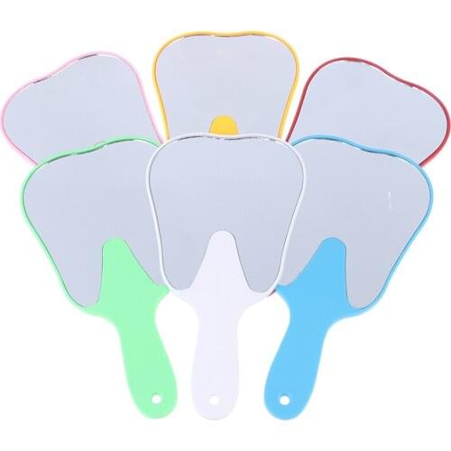 1PC Cute Style Multi-Color Mouth Dental Handle Mirror Teeth Shape Mirror Tooth Examination Inspection Choose Oral Care Mirror