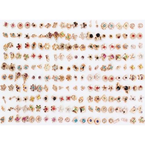 100 Pairs Assorted Styles Mini Plastic Hypoallergenic Stud Earrings Lot for Kids N58F