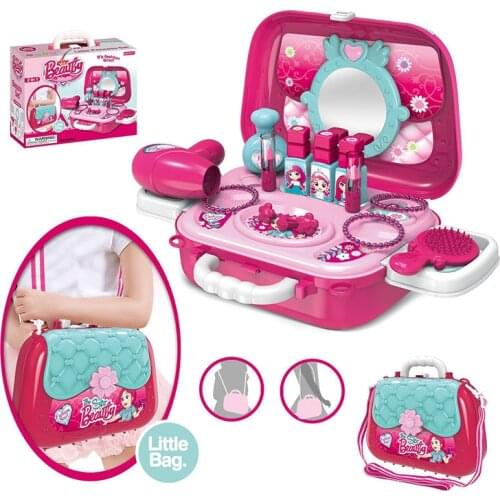 2 Colors Children Teen Play House Toys Tools Make Up Sets Shoulder Bag Suitcase Kit Cosmetic Pretend Play Xmas Portable For Kids