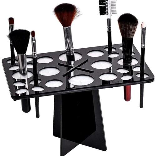 Acrylic Makeup Brushes Holder Stand Foldable Organizing Rack Cosmetic Brush Drying Holders Make Up Tools