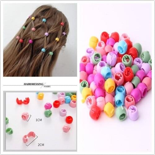100pcs Hair Braids Maker Beads Headwear Cute Candy Colors Plastic Hairpins Hair Claw Clips For Women Girls Hair Accessories
