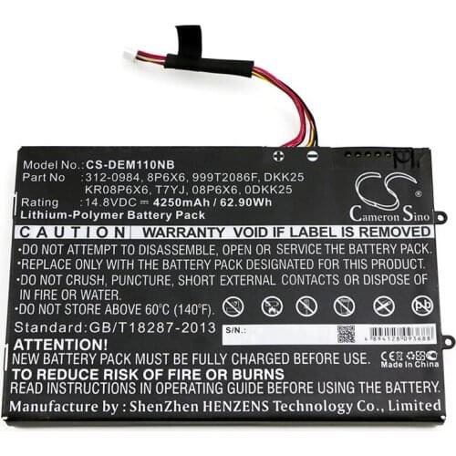 Cameron Sino 4250mah battery for DELL Alienware M11xR2 M11x P06T002 P18G M14xR2 P06T KR08P6X6 PT6V8 P06T002 DKK25 0T7YJR