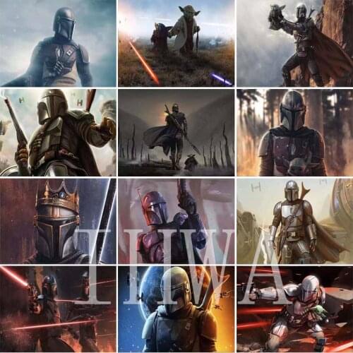 Cartoon Baby Yoda Star Wars Mandalorian DIY Diamond Painting Cross Stitch Full Square Round Diamond Embroidery Sale Home Decor