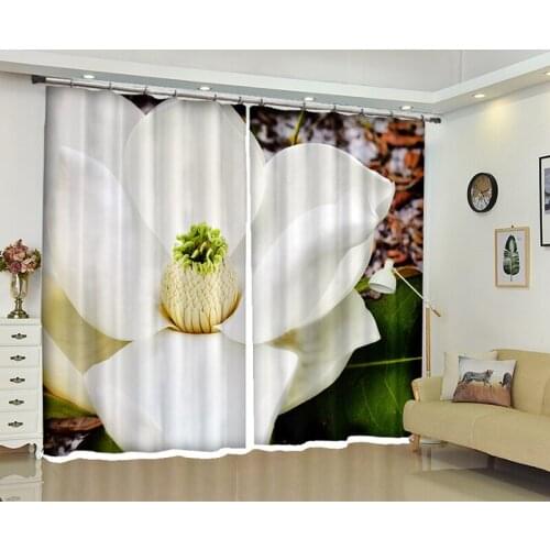 White Curtain for bedroom 3D Window Curtain Living Room wedding display Drapes Rideaux Cortina Customized Flower pillowcase