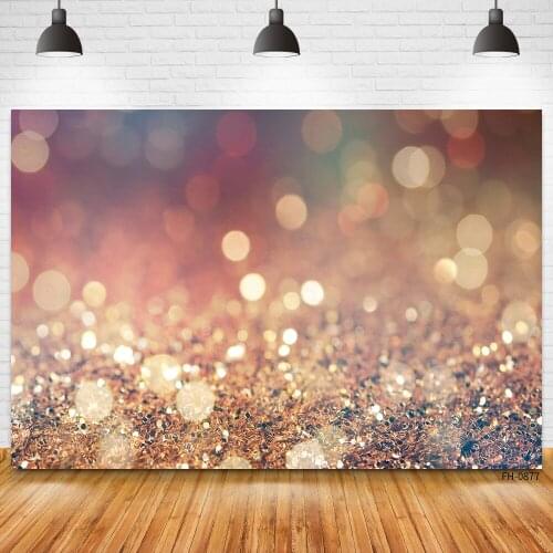 Shiny Polka Dot Vinyl Backgrounds Gold Silver Glitter Happy Birthday Party Photo Backdrops Baby Wedding Banner Photocall Studio