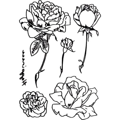 FLOWER rose Sketch simulation Top Secret clear stamp Scrapbook DIY photo cards account rubber stamp transparent Handmade stamp