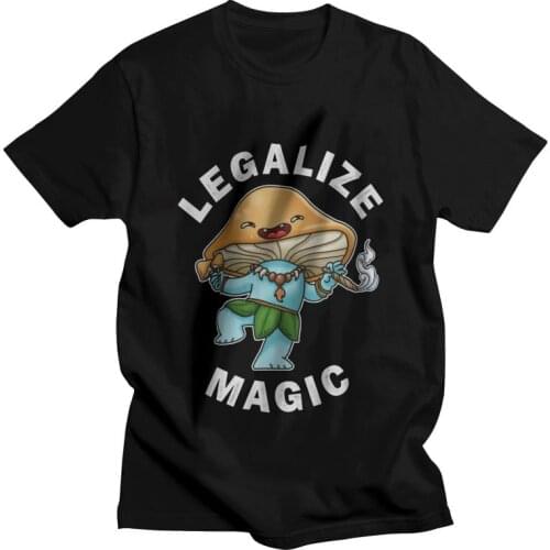 Legalize Magic Mushrooms T Shirt Men 100% Cotton Printing T-shirt Harajuku Tshirt Short Sleeve Psychedelic Weed Shrooms Tee Top