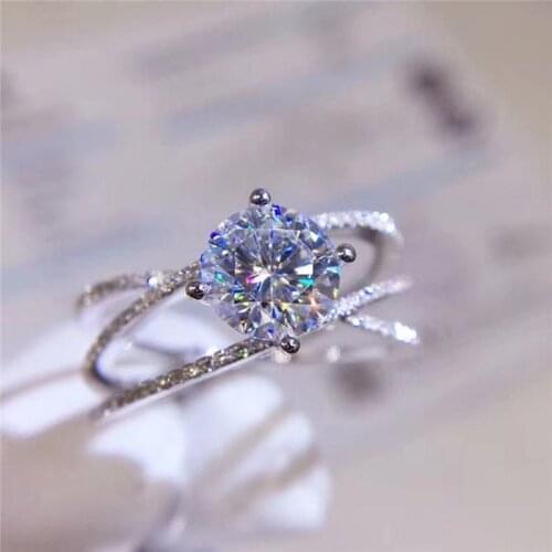Huitan Newly Fancy Cross Rings for Women Delicate Bridal Wedding Ring with Shiny Crystal Cubic Zirconia Ladys Statement Jewelry