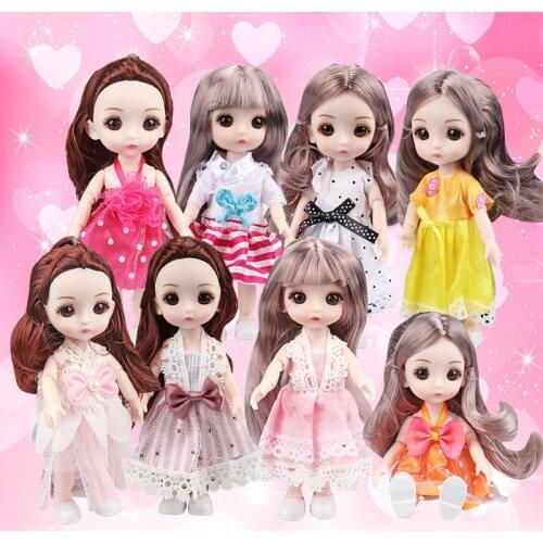 8PCS/6PCS SET 16CM Doll Dress Up BJD Princess 13 Joint Children Girl Toy Gift