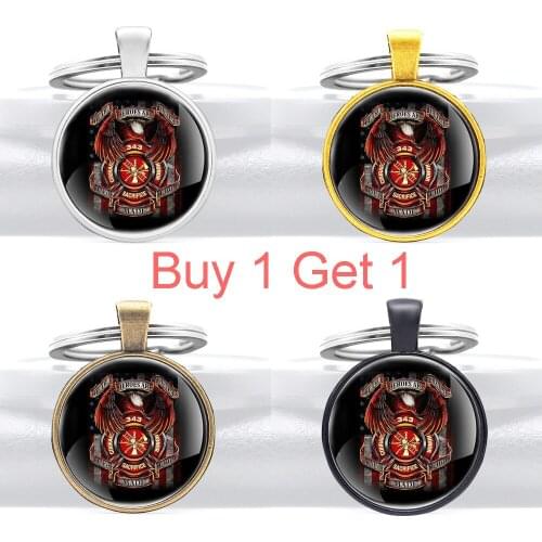 Buy 1 Get 1 Classic 343 Sacrifice Firemen Eagle Pendant Key Chain Retro Men Women Jewelry Key Rings