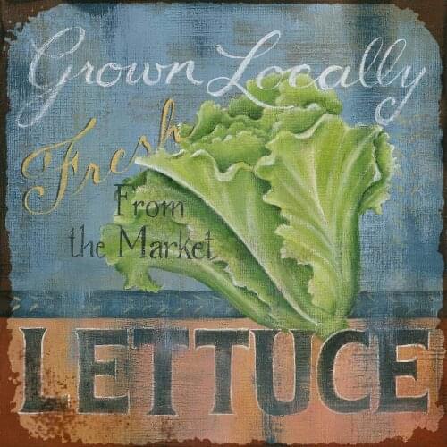 Losea Grown Locally Fresh Lettuce from The Market Retro Vintage Metal Tin Signs Wall Decorative Country Home Decor Signs Gift