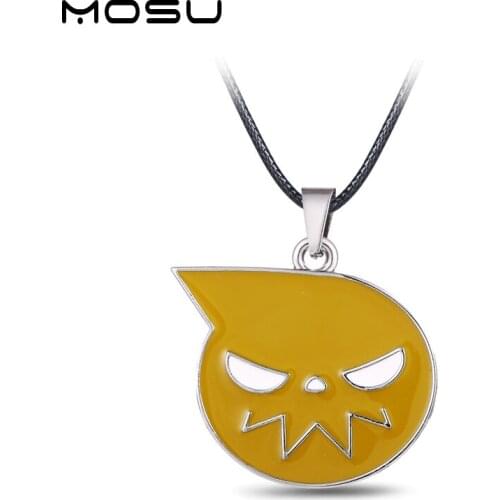 MOSU 12/pcs a lot Hot Anime Soul Eater Metal Necklace Soul Logo Pendant Cosplay Accessories Jewelry can Drop-shipping