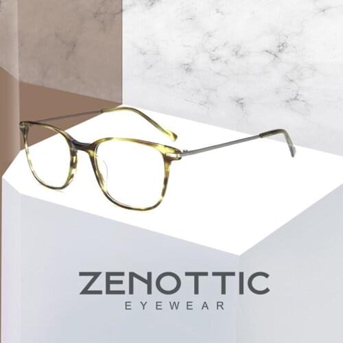 ZENOTTC Retro Optical Eyeglasses Frame Women Myopia Prescription Glasses Men Vintage High End Acetate Spectacles Brand Custom