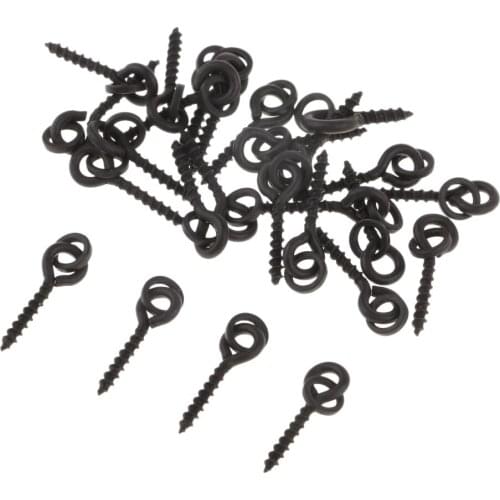 25pcs 12mm Carp Fishing Round Ring Bait Screws Tackle Bait Up Rigs Kit