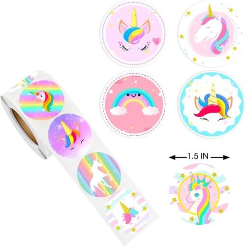 Cute Cartoon Animal Unicorn Sticker kids Reward Sticker Gift Decoration Label Teacher Encouragement Student Stationery Stickers