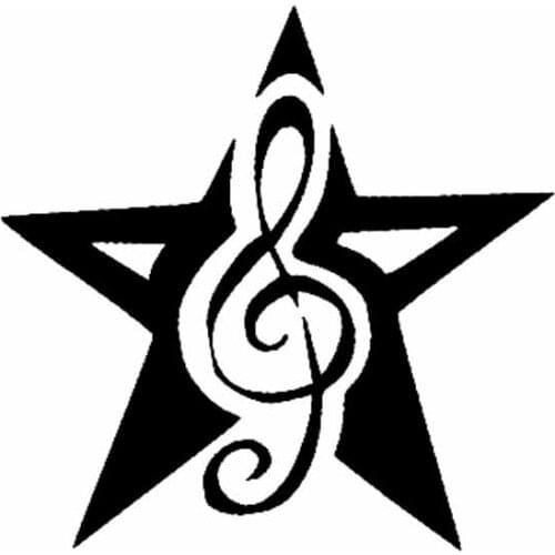 Personalized Car Decoration Star Label with Music Accessory Sticker Pvc Reflective Waterproof Sunscreen Auto Decal 11cm * 12cm